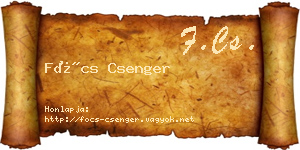 Föcs Csenger névjegykártya
